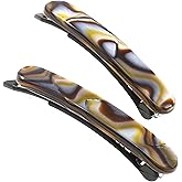 Camila Paris CP3377 French Hair Barrettes Clips for Women, Handmade Onyx, Girls Side Slide-in Barrette Clip, Hair Accessories for Women. Strong Hold No Slip Grip Durable and Styling, Made in France