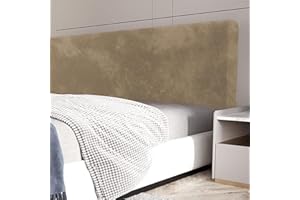 GZYLCH Velvet Headboard Slipcover, Universal Solid Color Dustproof Backrest Cover Bed Head Protector Cover for Full Queen Cal King Size Bed,Sandy,Queen:59.0in