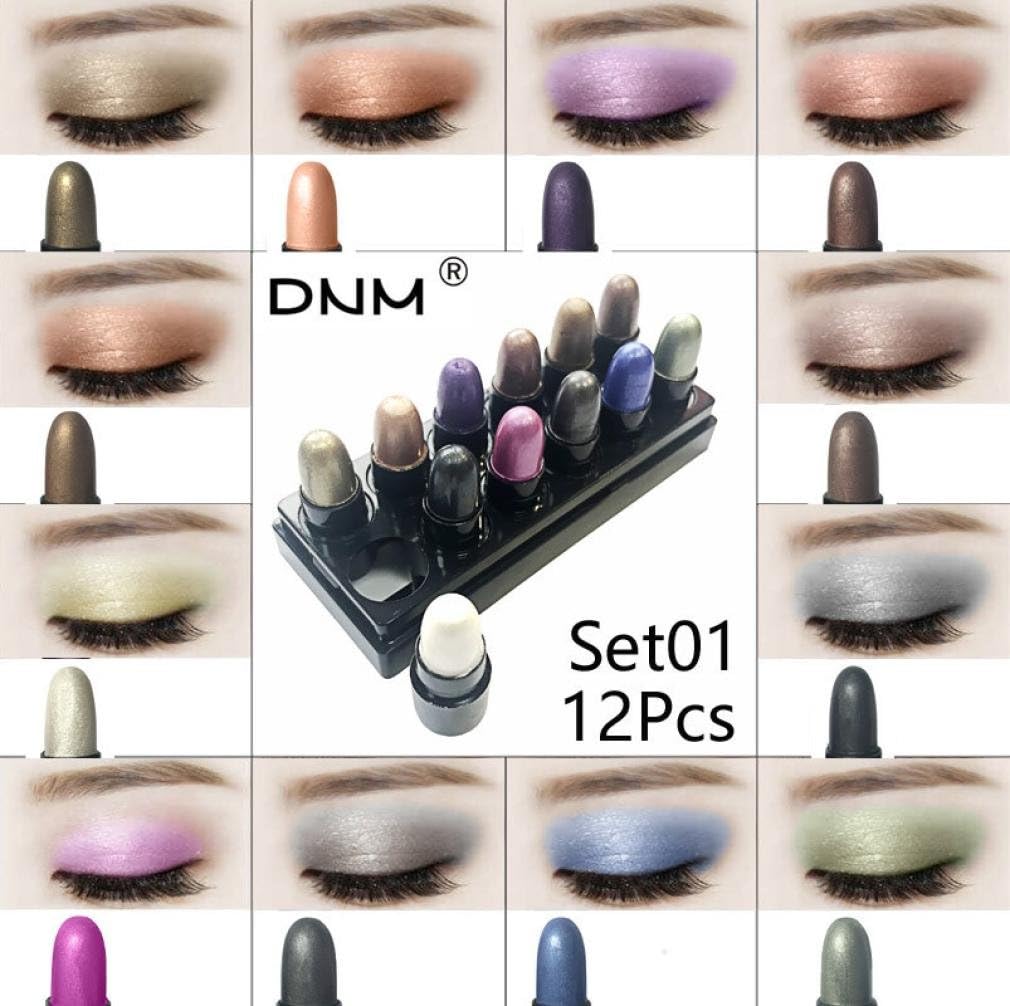 Jinjiu Eyeshadow,12 Pearlescent Small Beauty Elegant Pen Combination Box Durable Waterproof Non-staining