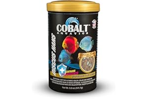 Cobalt Discus Hans Flake, 5 oz - Advanced Nutrition for Discus Fish | Salmon Meal | Probiotics & Blue Flakes for Health | Won