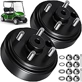 MUMPPRCE 2 pcs Golf Cart Brake Drum Hub Assembly, EZGO Brake Drum Hub Assembly for EZGO TXT PDS 1982-up Electric &amp; 1982-1993 2-Cycle Gas Models &ndash; OEM #19186G1P, Durable, Replacement Part