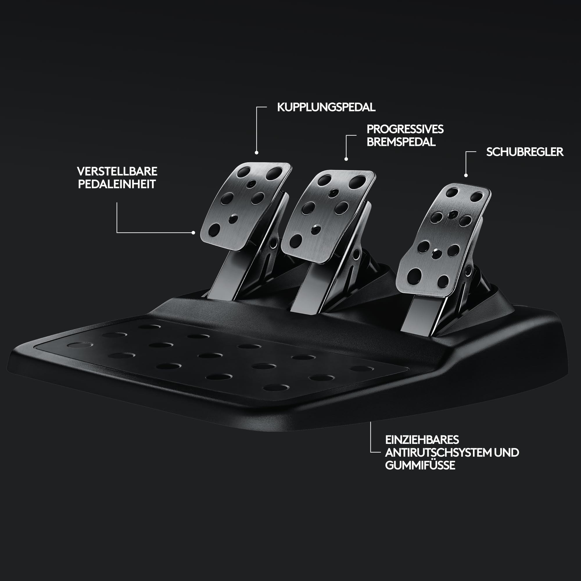 Logitech G29 Driving Force Gaming Rennlenkrad, Zweimotorig Force Feedback, 900° Lenkbereich, Leder-Lenkrad, Verstellbare Edelstahl Bodenpedale - Konsole für PS4/PS3/PC/Mac - Schwarz