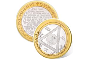 VITALWAY Victory Path 10 Year Sobriety Coin, Affirmation AA Chips, Addiction Recovery Ten Years Sober Medallions, Celebrating Anniversary Token, Alcoholics Anonymous Sobriety Gifts for Men Women