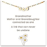 STORYJEWELLERY Grandma Granddaughter Gifts, Sterling Silver Daisy Bracelet, Granddaughter Bracelet from Grandma, Enamel Daisy Jewelry