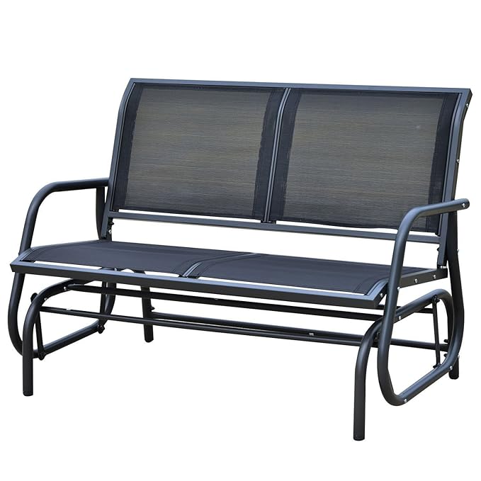 Outsunny Banco Balancín Tipo Silla Oscilante de Jardín o Patio con 2