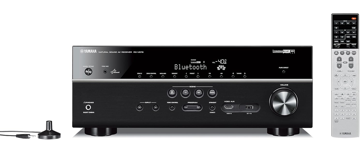 Yamaha RX-V679BL 7.2-Channel MusicCast  AV Receiver with Bluetooth, Works with Alexa