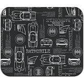 Batman Batmobile Blueprint Pattern Low Profile Thin Mouse Pad Mousepad