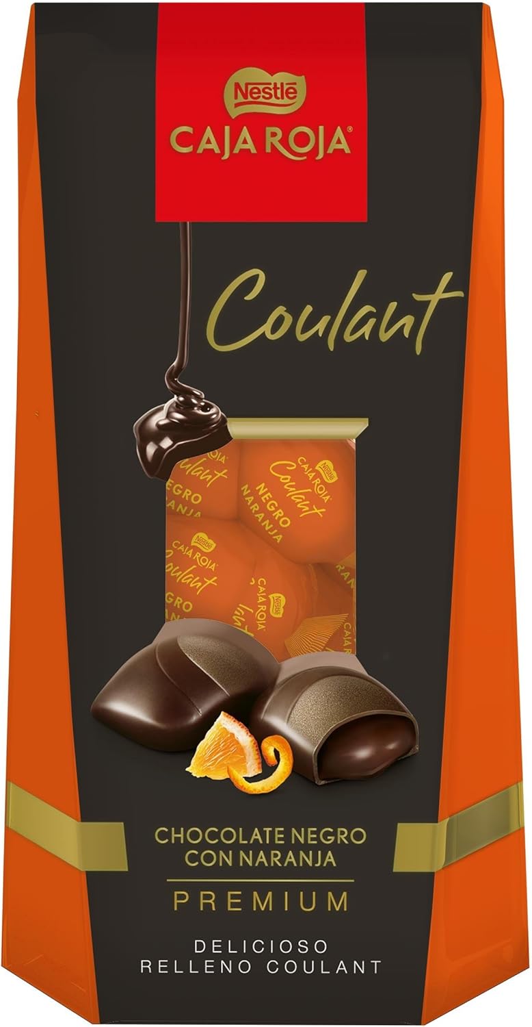 CAJA ROJA Bombones Coulant Negro naranja 142g: Amazon.es: Alimentación y bebidas