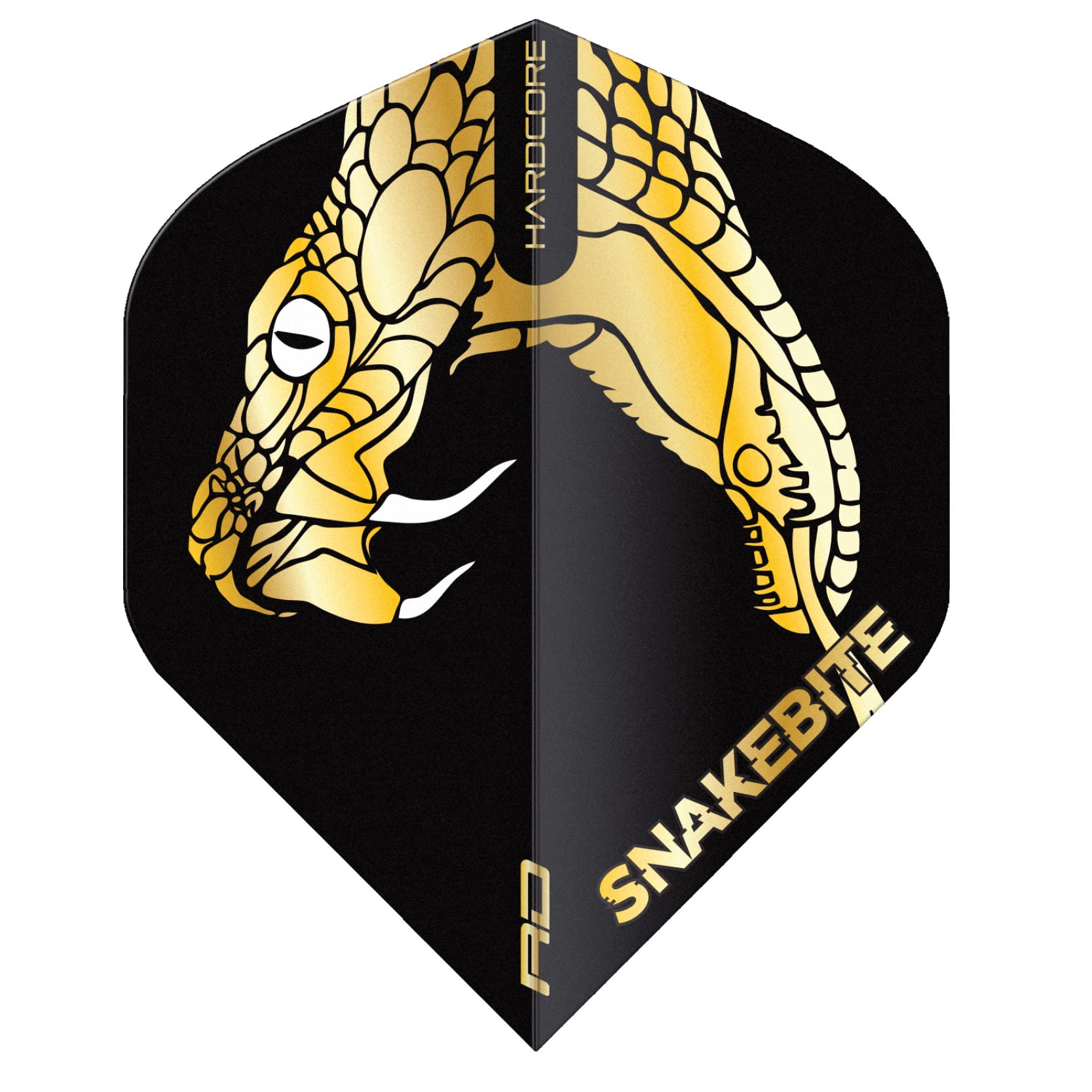 RED DRAGON Peter Wright Snakebite Hardcore Premium Gold Snake Dart Flights - 3 Sets Per Pack (9 Dart Flights in total) โ image 1
