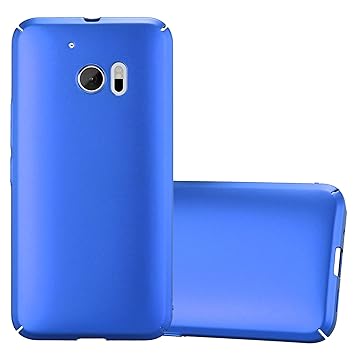 Cadorabo Hülle für HTC 10 (One M10) - Hülle in Metall BLAU – Hardcase Handyhülle im Matt Metal Design - Schutzhülle Bumper Ba