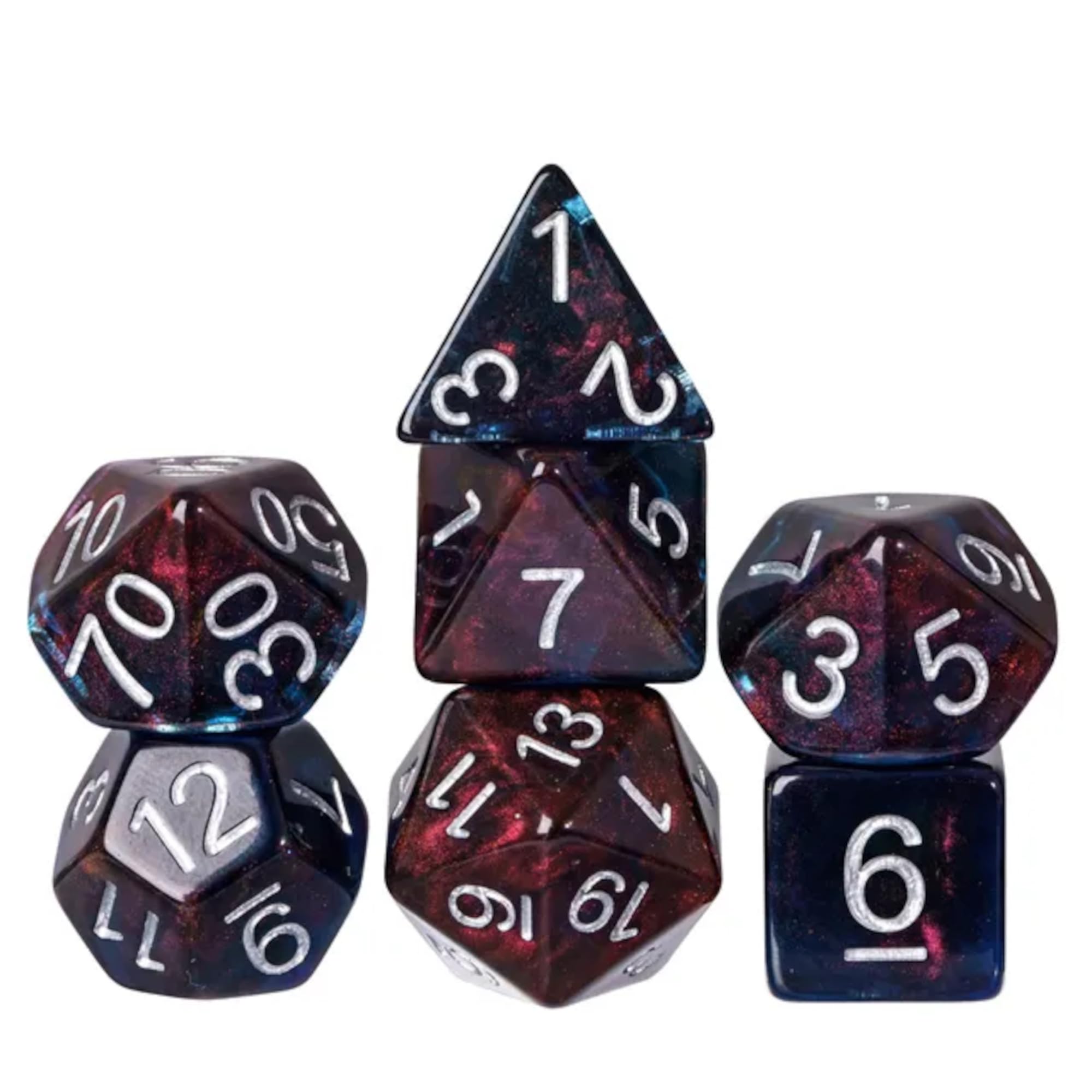 Deep Space Dice Set - Black Hole Dice Set - TTRPG Dice Polyhedral Dice Set - Dice for War Games Card Games and Tabletop RPGs