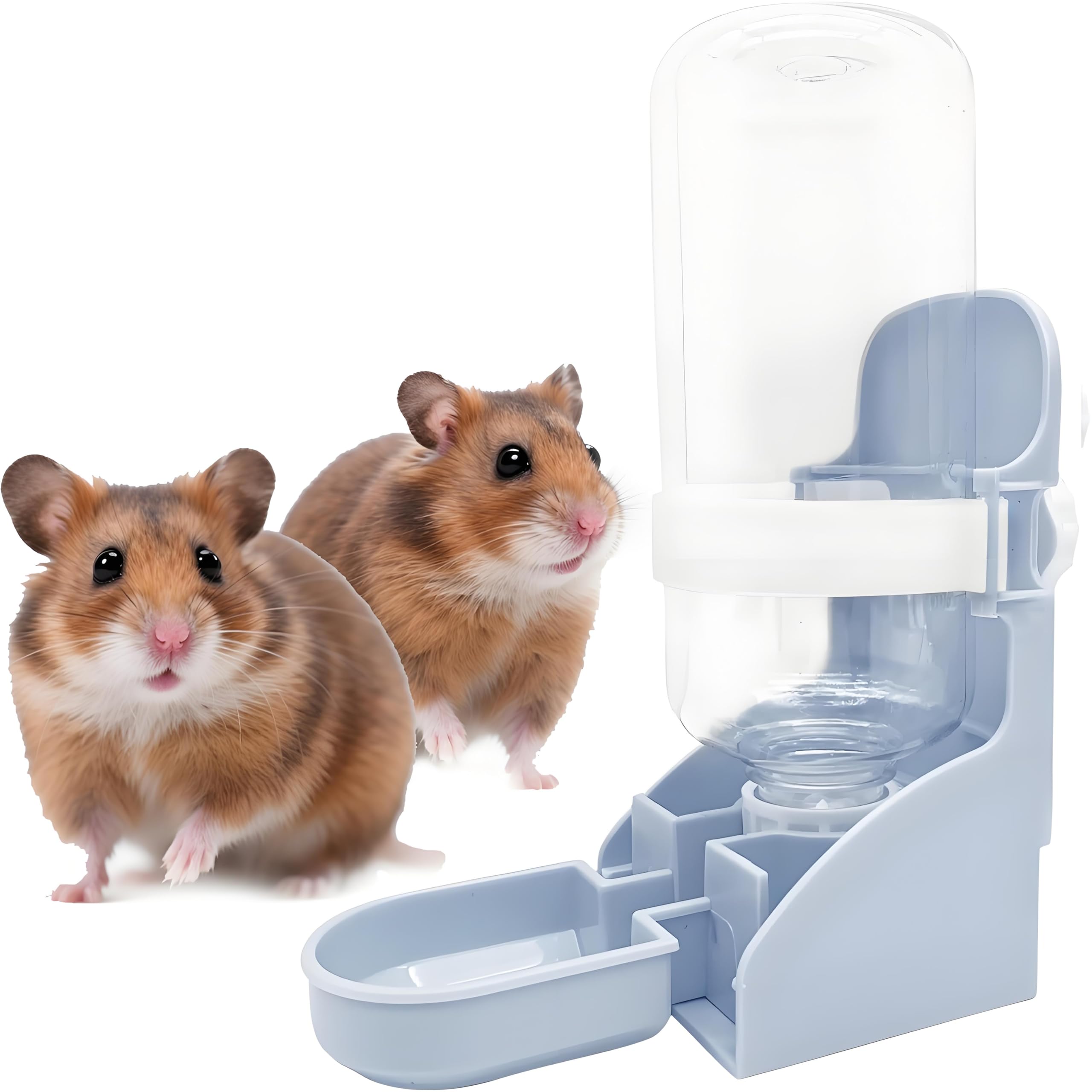 Esshogo 1 x Pet Automatic Water Dispenser, Water Dispenser, 500 ml, Hanging Pet Water Dispenser, Pet Drinking Bottle, for Hamsters, Bunnies, Chinchilla, Hedgehog, Squirrel, Ferret, Blue