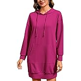 Quenteen Women Hoodies Dress Hooded Sweatshirts Dress Casual Long Sleeve Tunic Dress Oversized Sweatshirts with Pocket