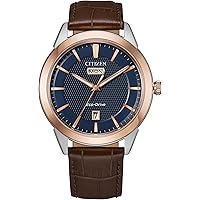 Amazon.com: Citizen Men's Eco-Drive Corso Classic Watch in Gold-tone  Stainless Steel with Brown Leather strap, Black Dial, 44mm (Model: BU2013- 08E) : Clothing, Shoes & Jewelry