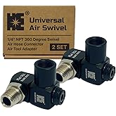 Cosmostar 1/4" NPT 360° Swivel Air Hose Connector – Industrial-Grade Swivel Fittings for Air Tools (2-Pack)