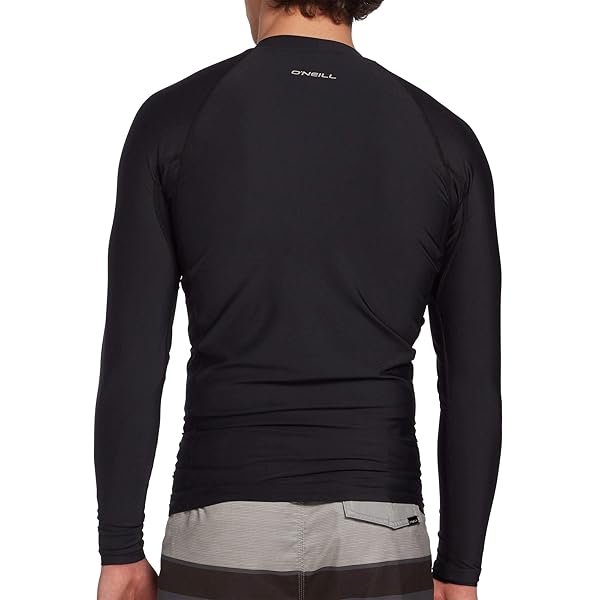 O’NEILL WETSUITS MEN’S BASIC SKINS UPF 50+ LONG SLEEVE RASH GUARD, BLACK, 2XL
