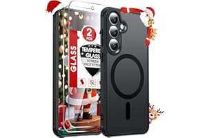 LeYi for Samsung Galaxy S25-FE Case: [𝗡𝗼𝘁 𝗳𝗶𝘁 𝗦𝟮𝟓 𝟱𝗚] [Mag-Safe Fit] with Screen Protector, Frosted Translucent So