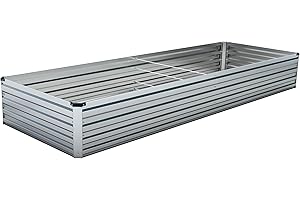 DIIYIV 8x4x1.5FT Galvanized Raised Garden Bed,Raised Graden Bed Kit-Square Metal Garden Bed,Large Planter Raised Bed Outdoor,Garden Box for Vegetables,Flower,Herb…