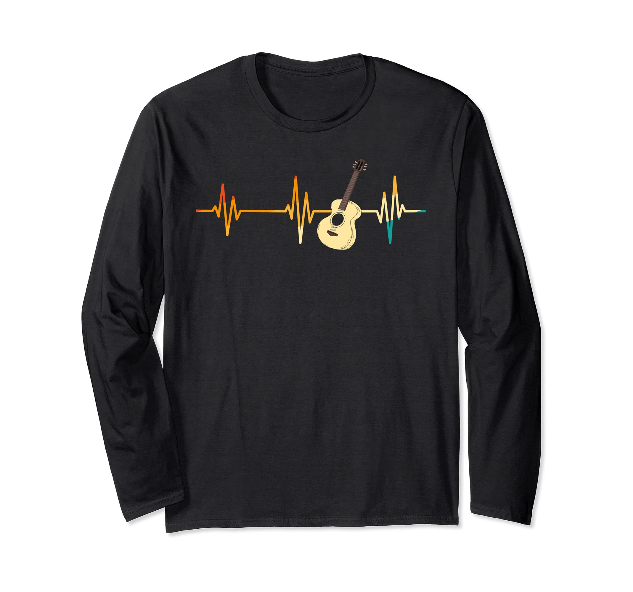Acoustic Guitarist Heartbeat Musician Guitar Player Guitar Long Sleeve T-Shirt