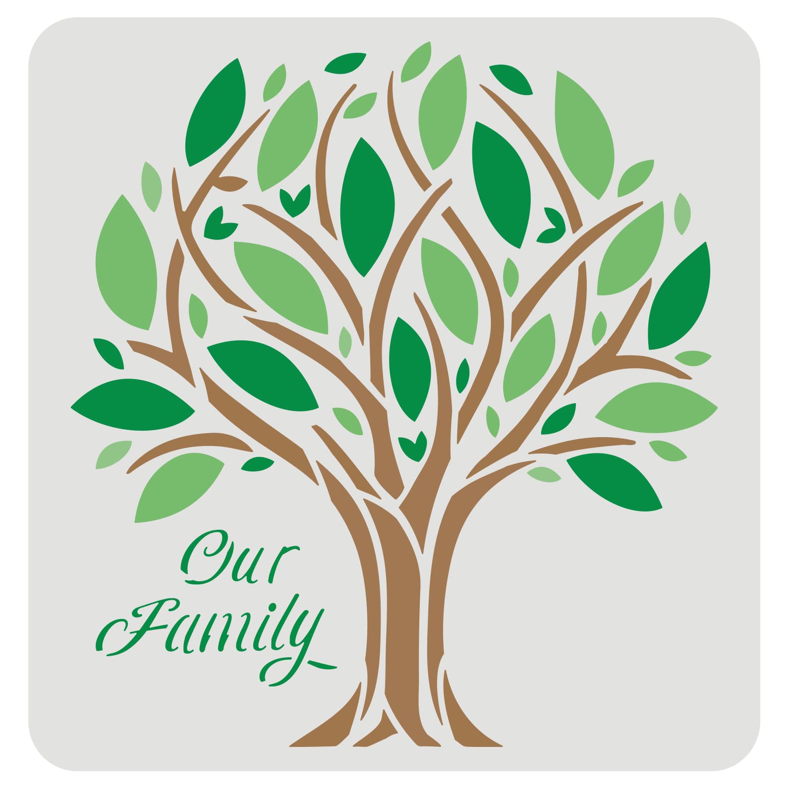 FINGERINSPIRE Family Tree Stencil 30x30cm Create DIY Family Saying Big Tree with Our Family Words Plastic Reusable Home Decor Stencil for Painting on Wood Floor Wall