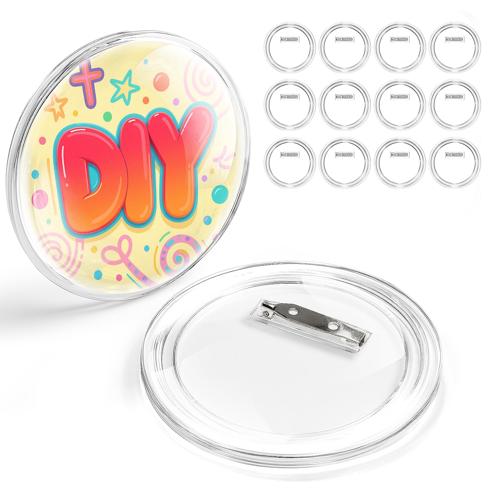 Photo 1 of ***MISSING PARTS***
12 Pack 3 Inch Clear Button Pins – Photo Button DIY Custom Acrylic Blank Badge Pins for Crafts