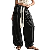 SOLY HUX Women's Baggy Sweatpants Drawstring Waist Jogger Pants with Pocket Casual Wide Leg Pants