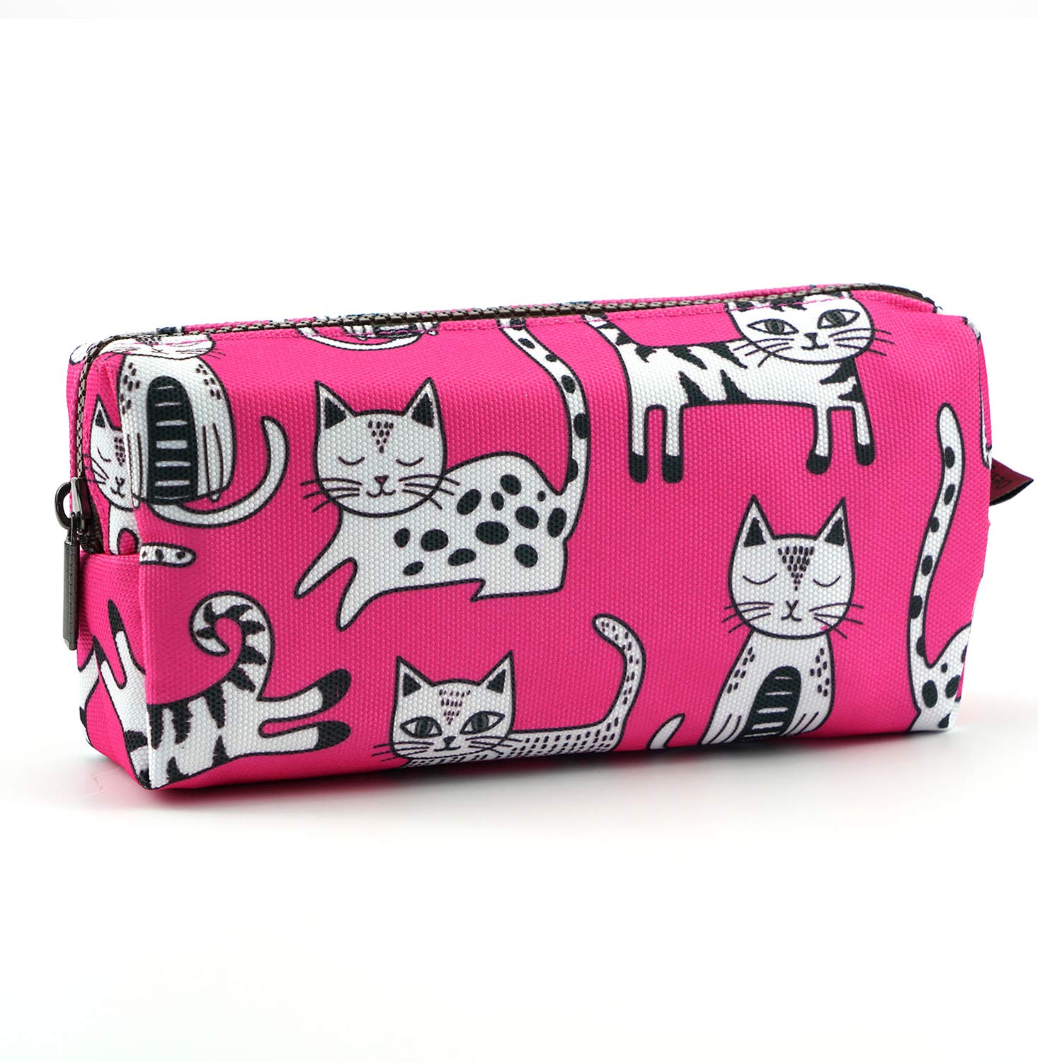 Pink Cat Pencil Case Makeup Bag Cat Lover Gift Crazy Cat Lady Toiletry Case Pouch Gifts for Teens Cosmetic Bag Kawaii Box Stationary Gadget Bag