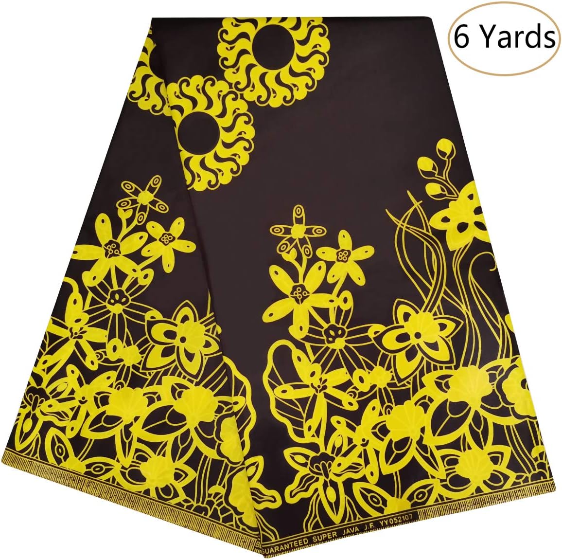 Dexuelan New Africa Ankara Supreme Wax Print Fabric 6 Yards African Fashion Fabrics for Party Dress