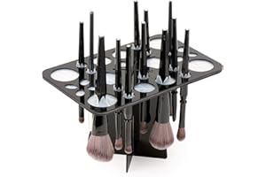 Luckyiren Acrylic Makeup Brushes Drying Rack, Brushes Dryer, Collapsible Holder Stand Tree Tray Support Display for Makeup Artist Nail Brushes Paintbrushes Makeup Lovers, 28 Slot, Black, Unisex