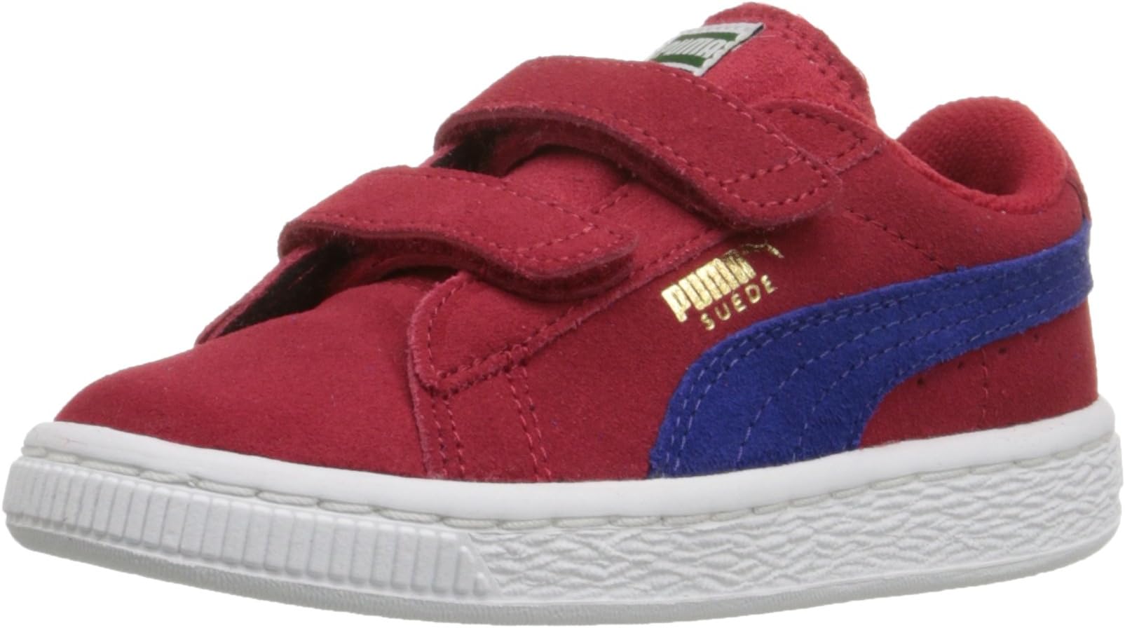 PUMA Kids' Suede Sneaker with Hook-and-Loop Straps