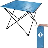 VILLEY Portable Camping Side Table, Ultralight Aluminum Folding Beach Table | Lightweight &amp; Portable, Aluminum Folding Table with Carry Bag for Camping, Outdoor Cooking, Beach, Picnic, Boat &amp; Travel