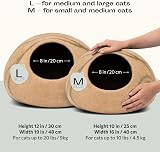 MEOWFIA Cat Cave Premium Felt Bed Merino Wool Beige Medium view 2