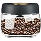 Gutesem Coffee Canister with Vacuum Pump Airtight Glass Storage Container for Coffee and Food BPA Free Jar 13oz Black
