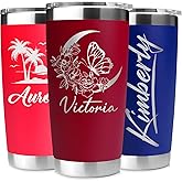 Personalized 20 oz Engraved Tumbler – Custom Name Stainless Steel Insulated Travel Cup, Double-Wall, Keeps Drinks Hot & Cold, Durable Powder-Coated Coffee Mug – Gift for Him, Her, Made in USA.