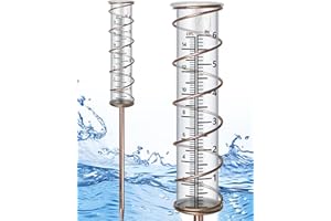 X-PREK 6" Vintage Brown Rain Gauge Outdoor, Easy to Read Detachable Rain Gauges for Yard Garden Lawn Decor