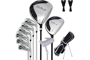1GoTo-G Golf Clubs Set for Men, Complete Mens Golf Clubs Full Set Right Handed Includes Stand Bag with Rain Hood, 1#Driver 3#Wood 5# 6# 7# 8# 9# PW# Irons and Putter