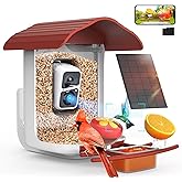birdsnap® PAV-Bird Feeder with Camera,2K HD with 64GB Card, AI Identify Smart Bird House Cam Solar Panel,Live Stream,Motion Detection,Auto Record Video for Backyard Outdoors,Ideal Gift for Bird Lover