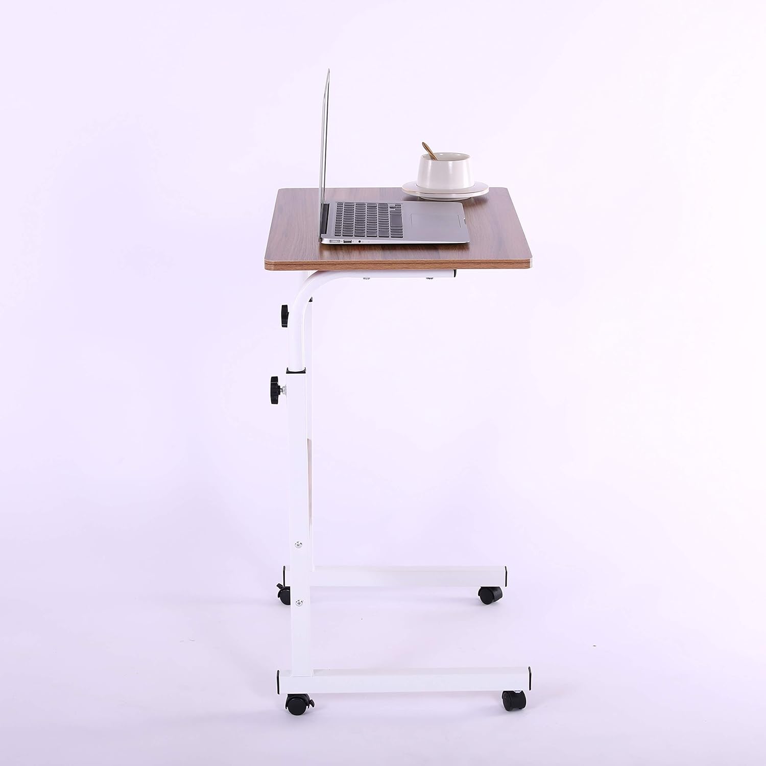 Laptop Cart 23.6" Mobile Table Fancasa Movable Portable Adjustable Notebook Computer Stand with Wheels (Teak): Home Audio & Theater