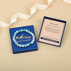 AD Beads Handmade Gemstone Stretch Elastic Bracelet