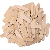 PPhtony Mini Wood Craft Sticks Small Wooden Sticks Bulk for DIY Art Christmas Ornaments Crafting Halloween Home Painting Projects, 1.6x0.4inch (100)