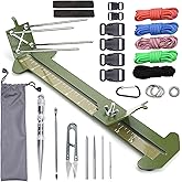 KOKKOYA Paracord Jig Tools Bracelet Making Kit Paracord Jig Weaving Tools Accessories Loom DIY Craft Maker with 5 Cords and 6 Buckles with Marlin Spike Kit (Army Green)