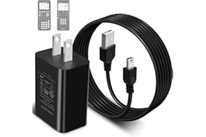 WONKEGONKE TI 84 Plus CE Charger with Cable: TI-84 Nspire Charging Cable - TI84 Graphing Calculator Charge Cord for Texas Instruments C Silver Edition Ti-nspire CX CAS II C TI-83 TI-85 TI-89 Charger (5ft)