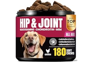 BUDDYCHEER Glucosamine for Dogs Hip & Joint Support, Joint Supplement for Dogs with Chondroitin, Dog Joint Chews for Pain and Inflammation Relief for Large & Small Breeds - 60-Day Satisfaction Guarantee - 180 Ct