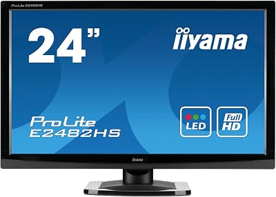 iiyama E2482HS-GB1 24" Full HD LED Monitor 2ms HDMI DVI Speakers Renewed