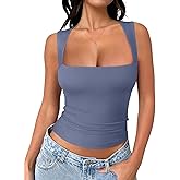 REORIA Butsmooth® Women's Square Neck Going Out Crop Tops Double Lined Cute Basic Tank Tops 2026 Clothes