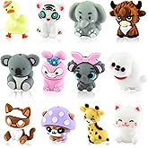 WOZADU 3D Animal Silicone Focal Beads for Keychain Making, 12 PCS Silicone Beads for Pen, Loose Bead Bulks for Bracelet Necklace Lanyard Jewelry and Handmade Crafts Making