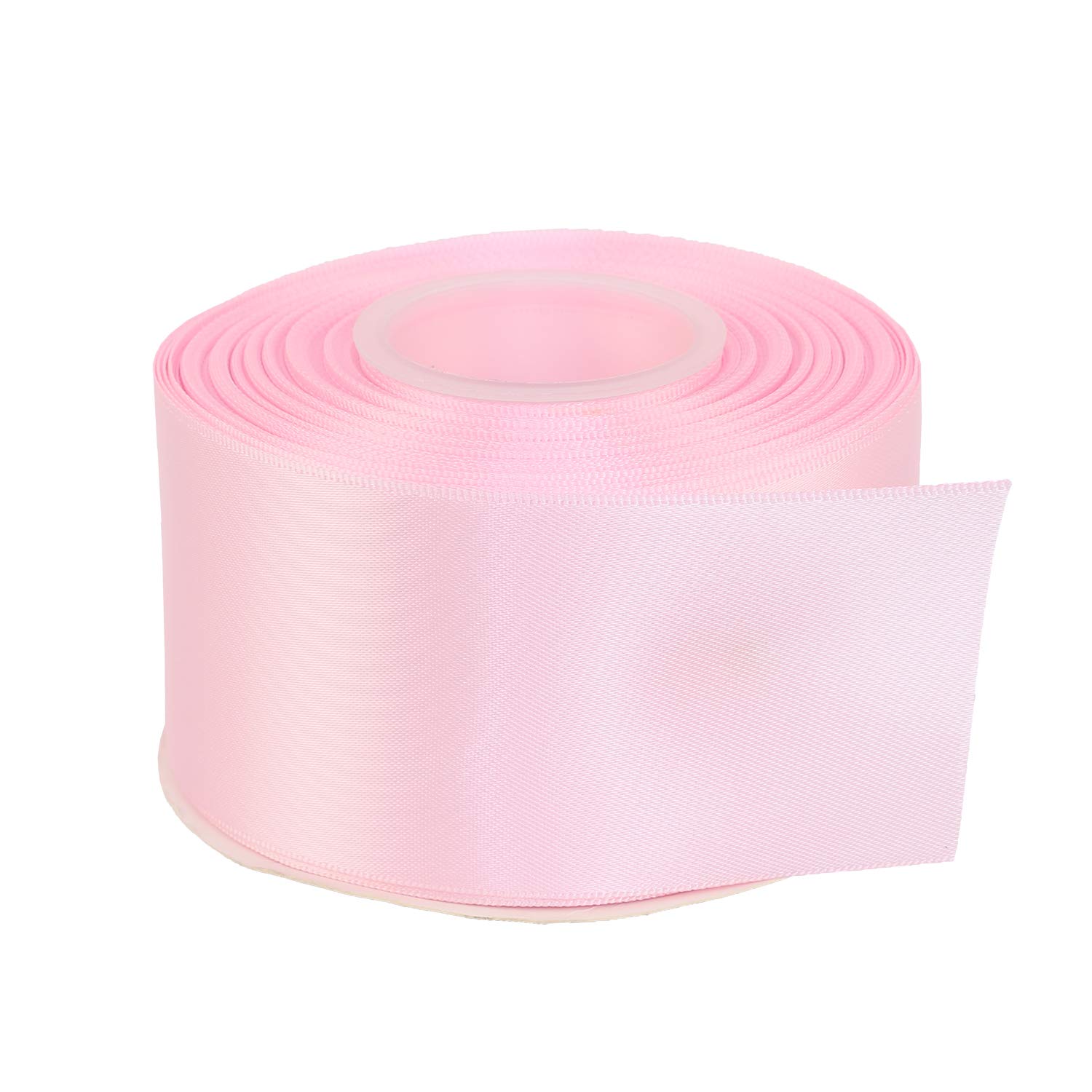 ITIsparkle 50mm Width Double Faced Satin Ribbon 22 Meters-Roll Set for Gift Wrapping Party Favor Hair Braids Baby Shower Decoration Craft Supplies, Pearl Pink