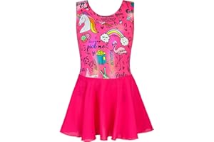 NOKECINA Girls Ballet Leotard with Skirt Sparkle Sleeveless Dance Dress Ballerina Dancewear Toddler Gymnastics Outfit