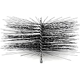 Midwest Hearth Wire Chimney Cleaning Brush (12-Inch Square), Made in USA | Tempered Steel Bristles, Galvanized Double-Spiral Steel Stem, 1/4 NPSM Fits Fiberglass Rod Kits, Manual Sweeping Only