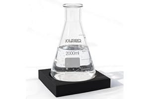 JOLABEAR 2000ml Erlenmeyer Flask 3.3 Boro, Single Heavy-Duty Flask with White Scale (400ml Interval), EPE Protection, for Large Volume Mixing, Culturing, Industrial Applications